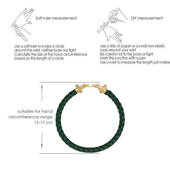 Gold Plated Stainless Steel cubic Zirconia Pig Nose  Braided Rope Bracelet - Picture 3 of 3